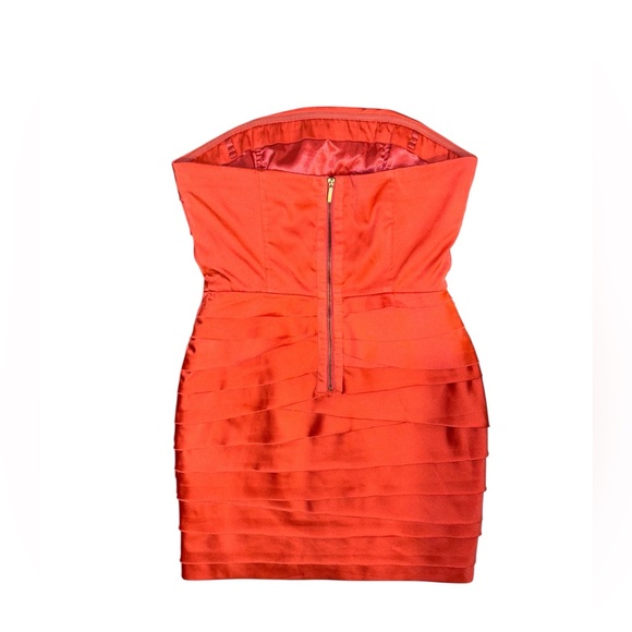 Bebe Strapless Rough Cut Tiered Dress - Picture 3 of 7